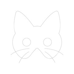 Cat mask , Halloween mask vector isolated on white background - vector illustration. Perfect for coloring book, textiles, icon, web, painting, children's books, t-shirt print.