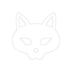 Props for Halloween party - Halloween vector isolated on white background. drawing vector. illustration of Halloween mask. Perfect for coloring book, textiles, icon, web, painting, children.