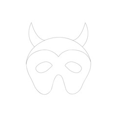 Mask vector, Halloween mask vector illustration isolated on white. Perfect for coloring book, textiles, icon, web, painting, children's books, t-shirt print.