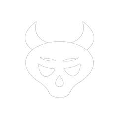 Mask vector, Halloween mask vector illustration isolated on white. Perfect for coloring book, textiles, icon, web, painting, children's books, t-shirt print