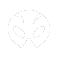 Mask, Halloween Vector isolated on white Background. Perfect for coloring book, textiles, icon, web, painting, children's books, t-shirt print