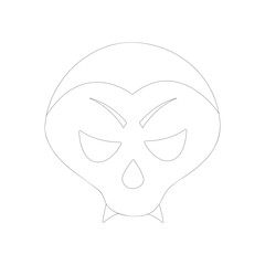 Halloween mask icon isolated on white background. illustration of Halloween mask. Perfect for coloring book, textiles, icon, web, painting, children's books, t-shirt print.