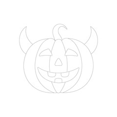 Web Vector illustration of Halloween Pumpkin isolated on white background. for home décor such as posters, wall art, tote bag, t-shirt print.