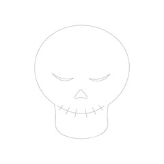 Halloween skull vector isolated on white. vector illustration. Halloween Skull vector Perfect for coloring book, textiles, icon, web, painting, children's books.