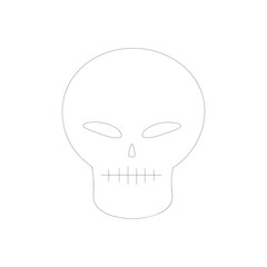 skull emoticon, vector illustration , Halloween vector isolated on white background. vector illustration. Halloween Skull vector Perfect for coloring book, textiles, icon, web, painting.