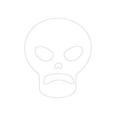 Skull with angry mood expression vector illustration. vector illustration. Halloween Skull vector Perfect for coloring book, textiles, icon, web, painting, children's books.