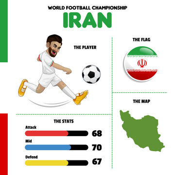 vector object set of Iran football player