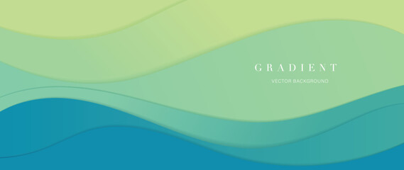 Abstract shapes background vector. Gradient element overlay wallpaper with organic shape, green color, wavy lines, shadow Illustration design for decorative, cover, banner, landing page, website.