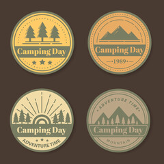 set of vintage retro camp badge logo emblem vector label tag frame