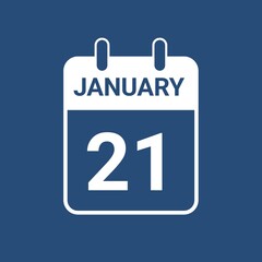 January 21 calendar icon , January calendar icon 