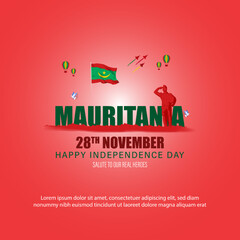 Vector illustration of happy Mauritania independence day banner