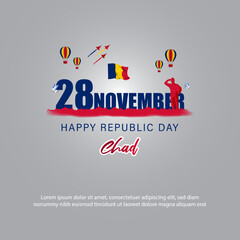 Vector illustration of happy Chad republic day banner