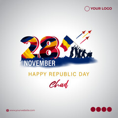 Vector illustration of happy Chad republic day banner