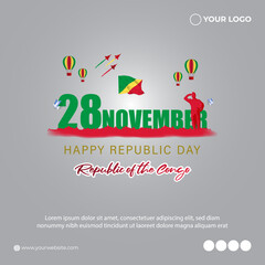 Fototapeta na wymiar vector illustration for republic day Congo flyer banner poster card