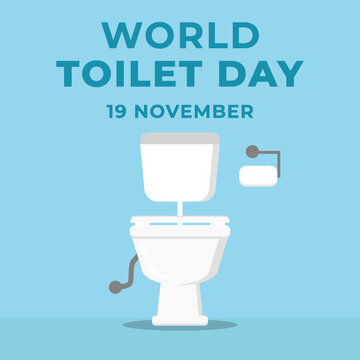 flat design world toilet day illustration