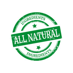 All natural ingredients vector stamp