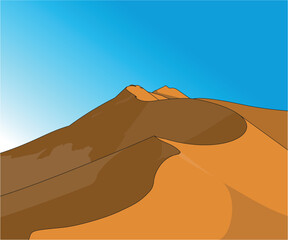 Fototapeta na wymiar desert landscape with flat design vector