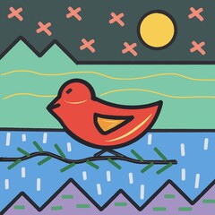 Love Bird Doodle Art