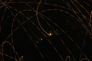 fireworks in the night sky