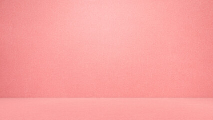 Fototapeta premium Empty Wall Autumn Pink Room,Cement Studio Background,Counter Blank Concrete Floor Material Backdrop,Mock Up Photography Display Structure Bar Indoor,Interiors Stone Free Space for presentation.