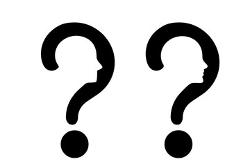 Question mark with human profile. set of icons for social networks. vector illustration