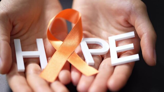 Ribbon With Hope Text To Support Kidney Cancer - Powered by Adobe
