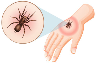 Obraz premium Spider bites sting on skin