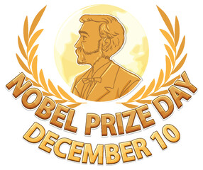 Nobel Prize Day text for banner or poster design