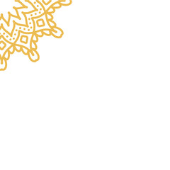 Golden mandala ornament corner border