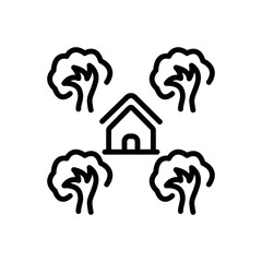 Black line icon for surrounding