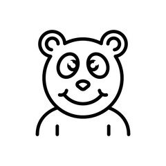 Fototapeta premium Black line icon for cute