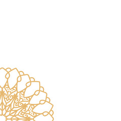 Golden mandala ornament corner border