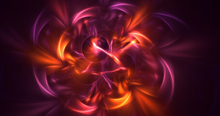 3D rendering abstract colorful fractal light background
