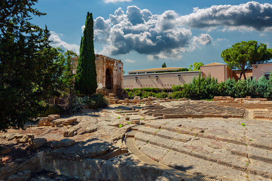 Ancient Greek Theater Province Of Agrigento Sicily.