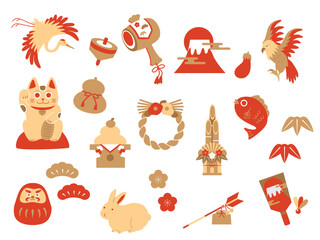 2023年　縁起物イラストセット