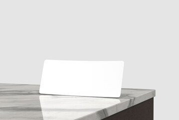 blank white ticket on a table