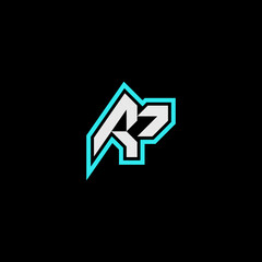 AP blue light logo esport concept gaming initial