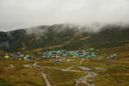 landscape with clouds at Nathang valley