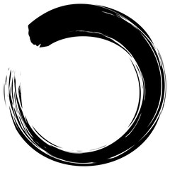 Enso Zen Japanese Circle Brush Paint Vector Logo Icon Illustration