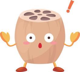 驚くかわいいレンコンのキャラクターのイラスト