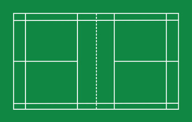 green badminton court on white background. badminton court sign. green court symbol. flat style.