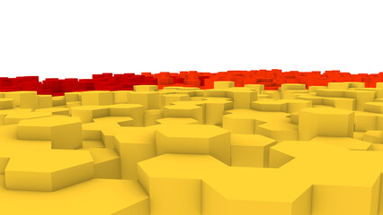 3D Parametric Small Hexagonal World - CloseUp View 2