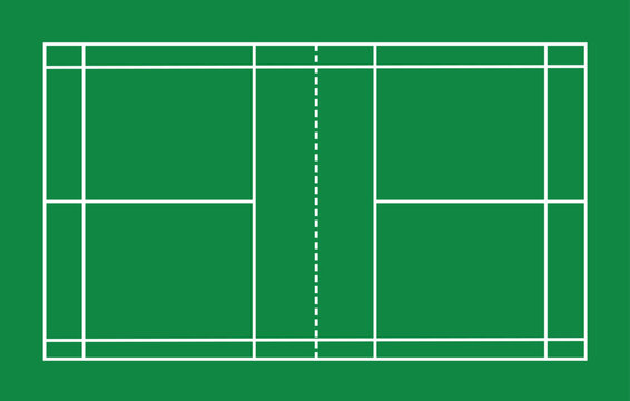 green badminton court on white background. badminton court sign. green court symbol. flat style.