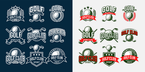 Golf logotype template. Modern logo and symbol of sport. Vintage and modern concept. Fit for apparel, brand, logo, symbol, banner, badge, emblem. High detail logo. Vector eps 10