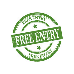 Free entry rubber stamp isolated on white background