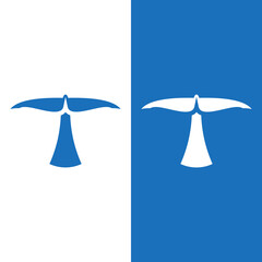 Whale tail logo icon vector illustration