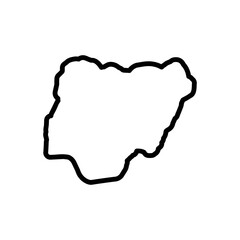 Black line icon for nigeria - obrazy, fototapety, plakaty