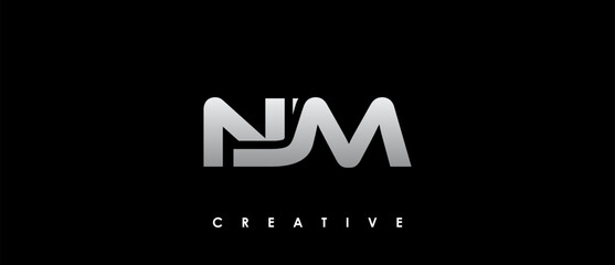 NJM Letter Initial Logo Design Template Vector Illustration