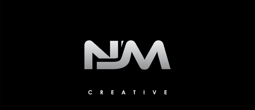 NJM Letter Initial Logo Design Template Vector Illustration