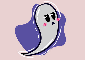 Vector illustration of cartoon ghost.